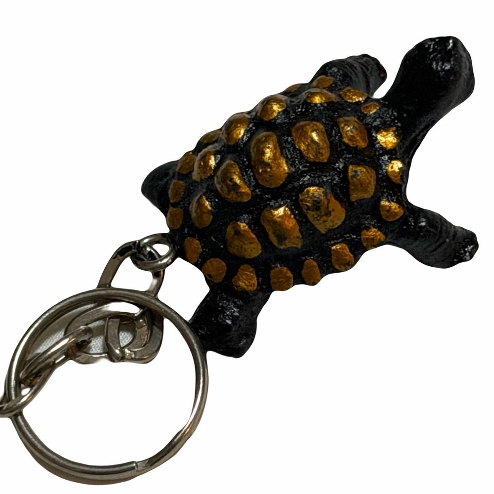 Black and Gold Turtle Keychain B8